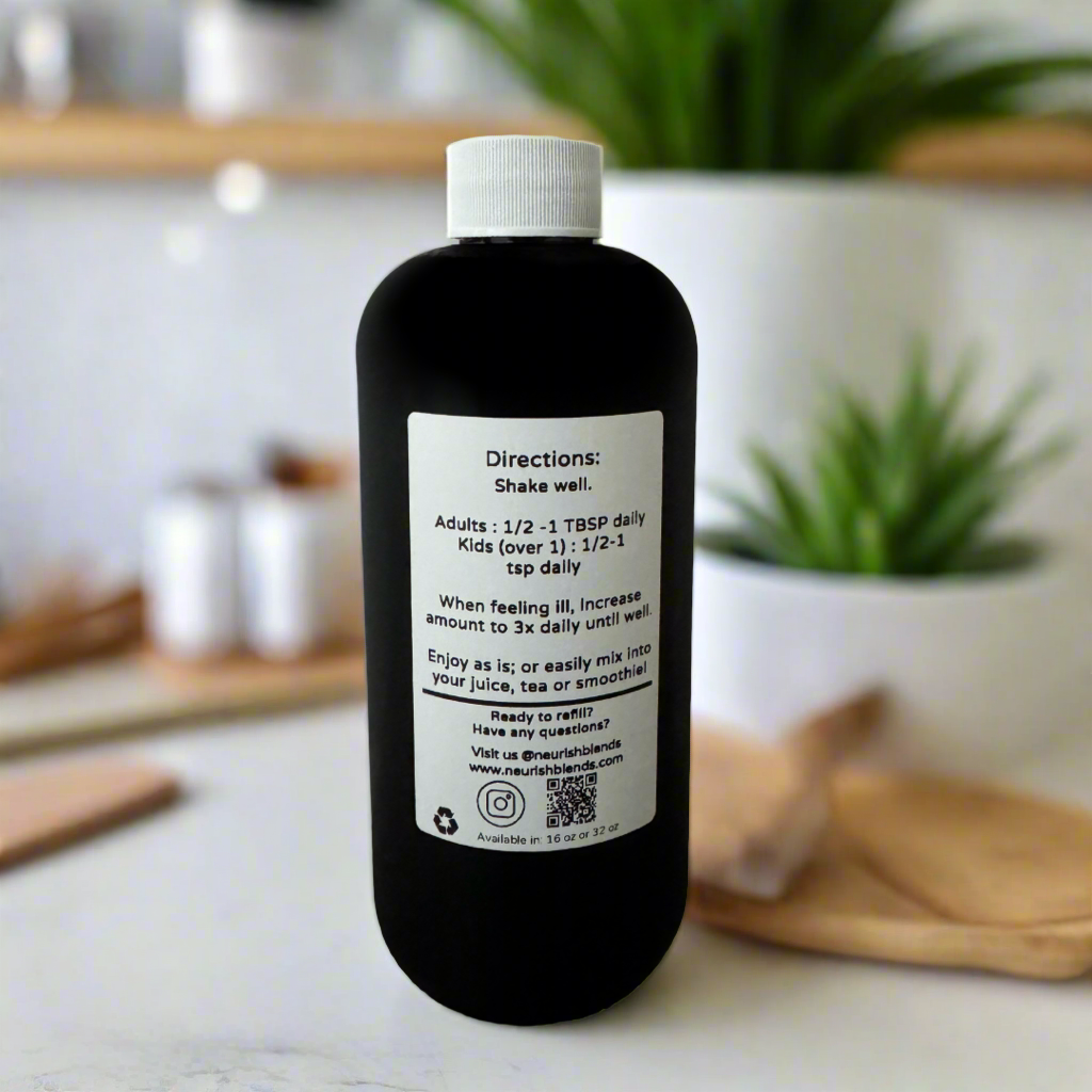 Vegan Organic Immune Boosting Elderberry (16 or 32 oz)